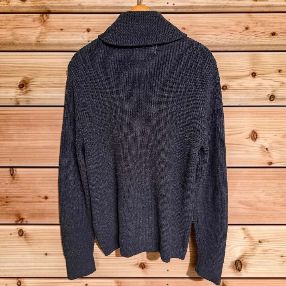 NWT RRL Ralph Lauren Navy Rib-Knit Cotton Shawl Collar Cardigan - Picture 4 of 5